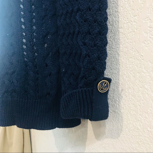 ⭐️🌟Lilly Pulitzer Navy Blue  Crochet Sweater Sz S - Picture 4 of 9